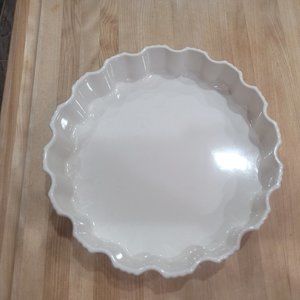 10" White Ceramic Quiche Dish
